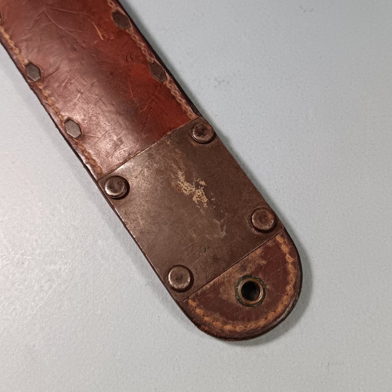 RARE !! COUTEAU DE COMBAT USM3 UTICA MARQUAGE GARDE ET MATRICULE AVEC FOURREAU CUIR USM6 MILSCO 1943